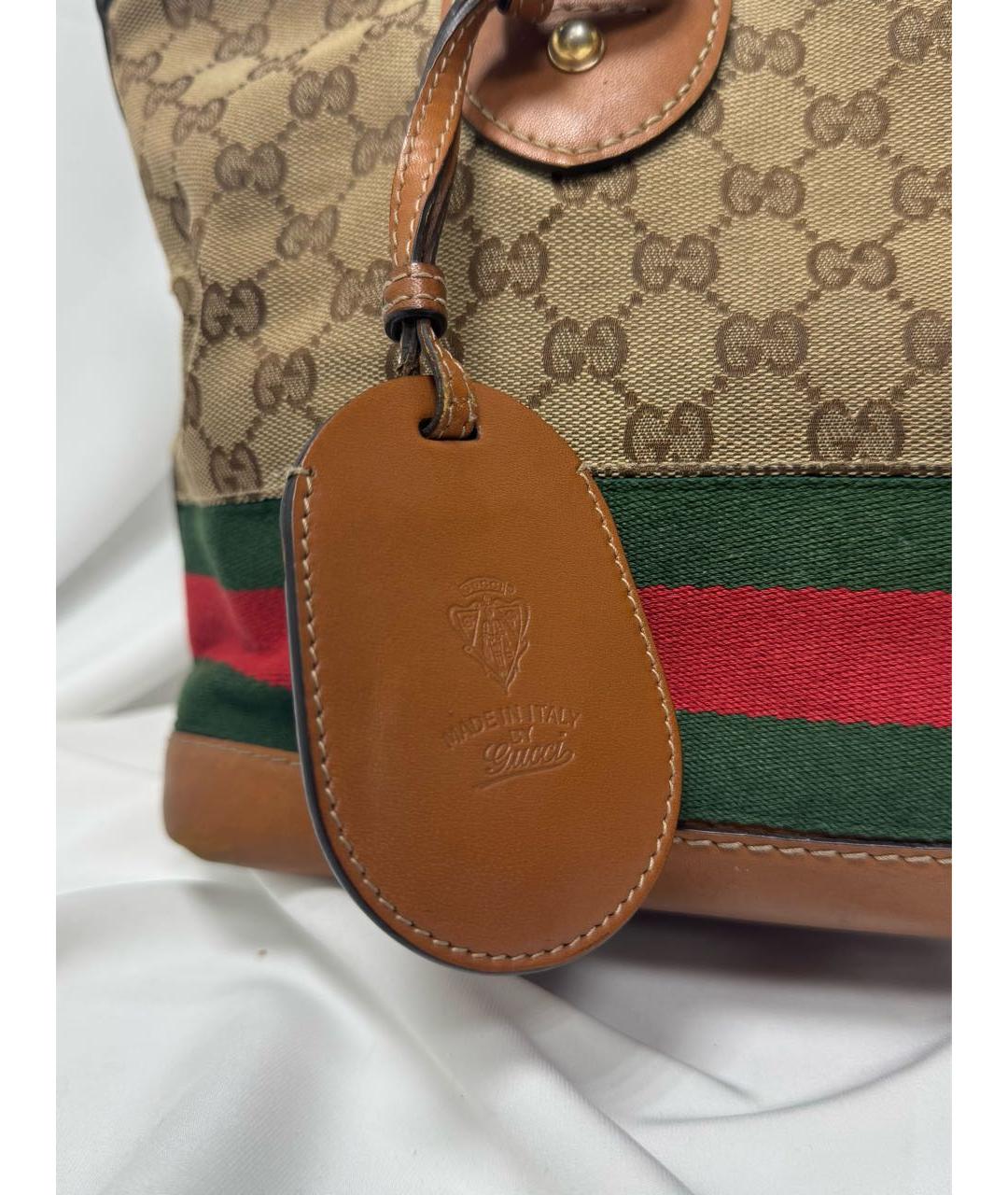 GUCCI Коричневая канва сумка тоут, фото 2