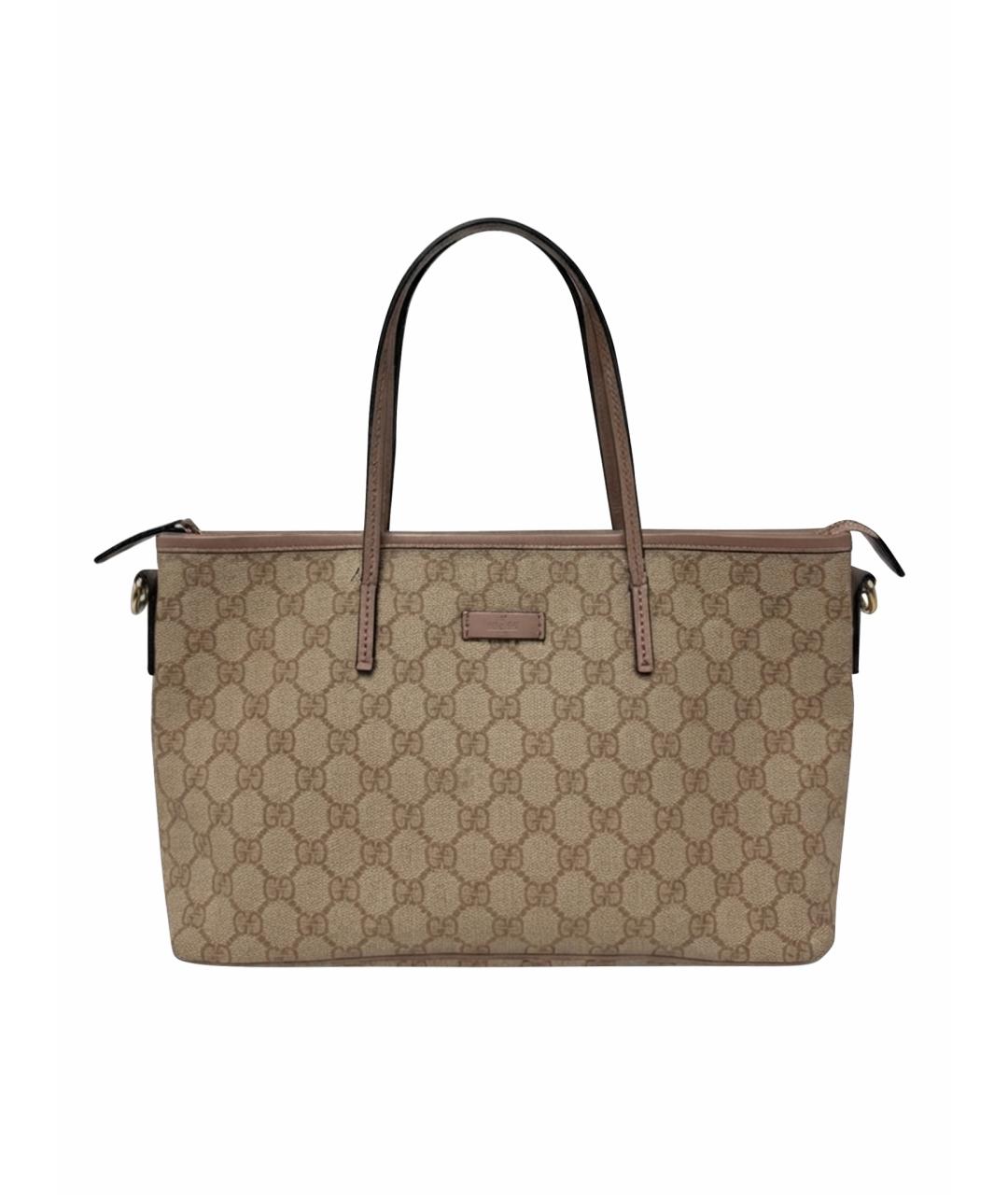 GUCCI Коричневая кожаная сумка с короткими ручками, фото 1