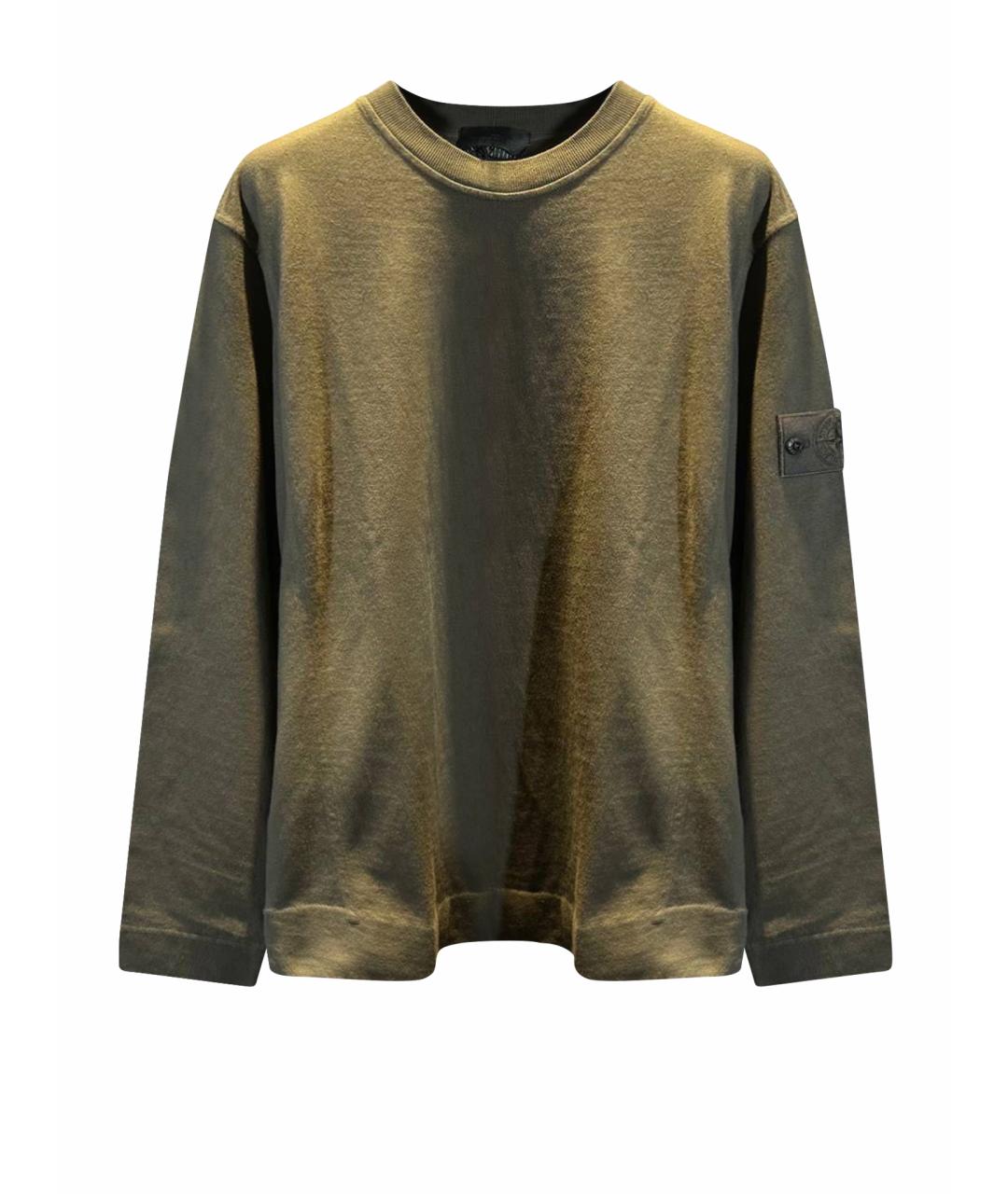 STONE ISLAND Хаки хлопковый джемпер / свитер, фото 1