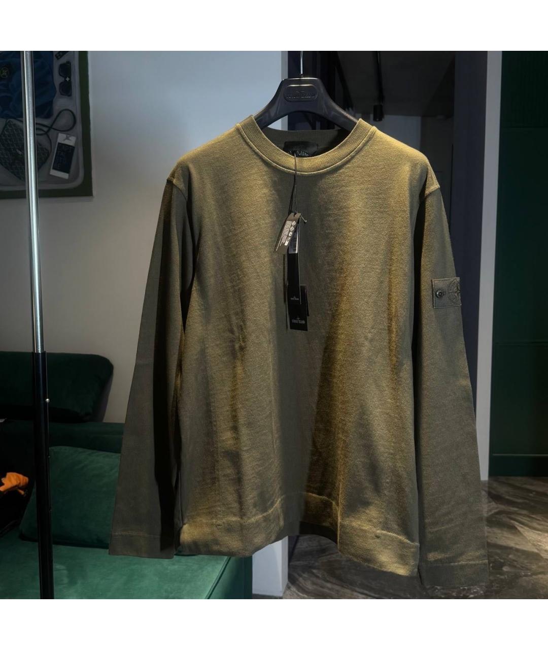STONE ISLAND Хаки хлопковый джемпер / свитер, фото 5