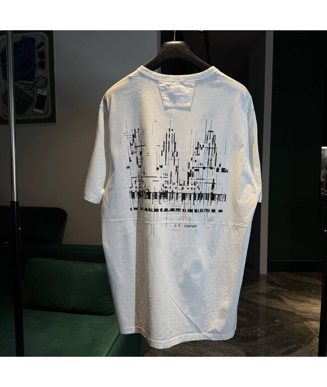 CP COMPANY Белая хлопковая футболка, фото 3