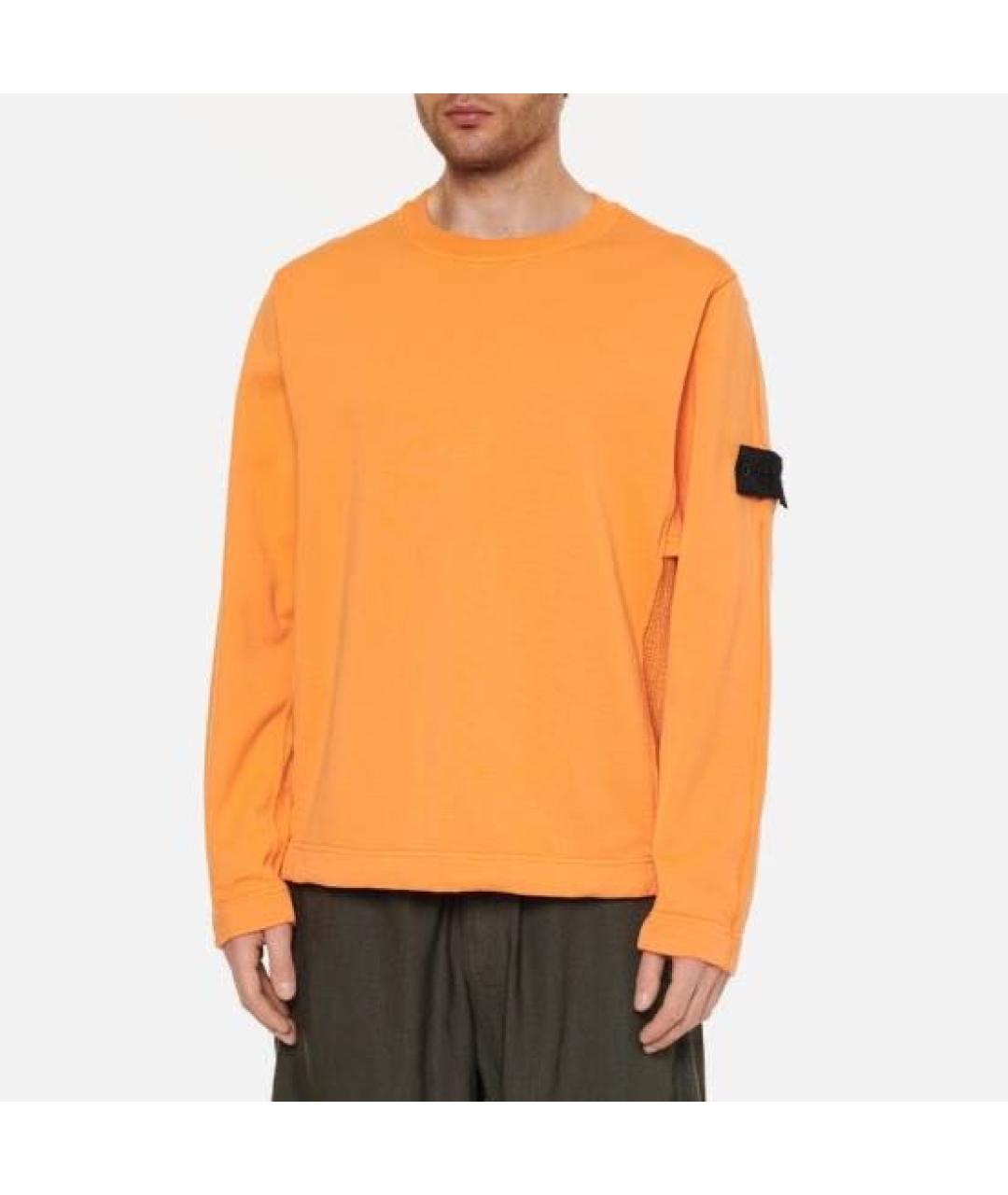 STONE ISLAND Оранжевый хлопковый джемпер / свитер, фото 6
