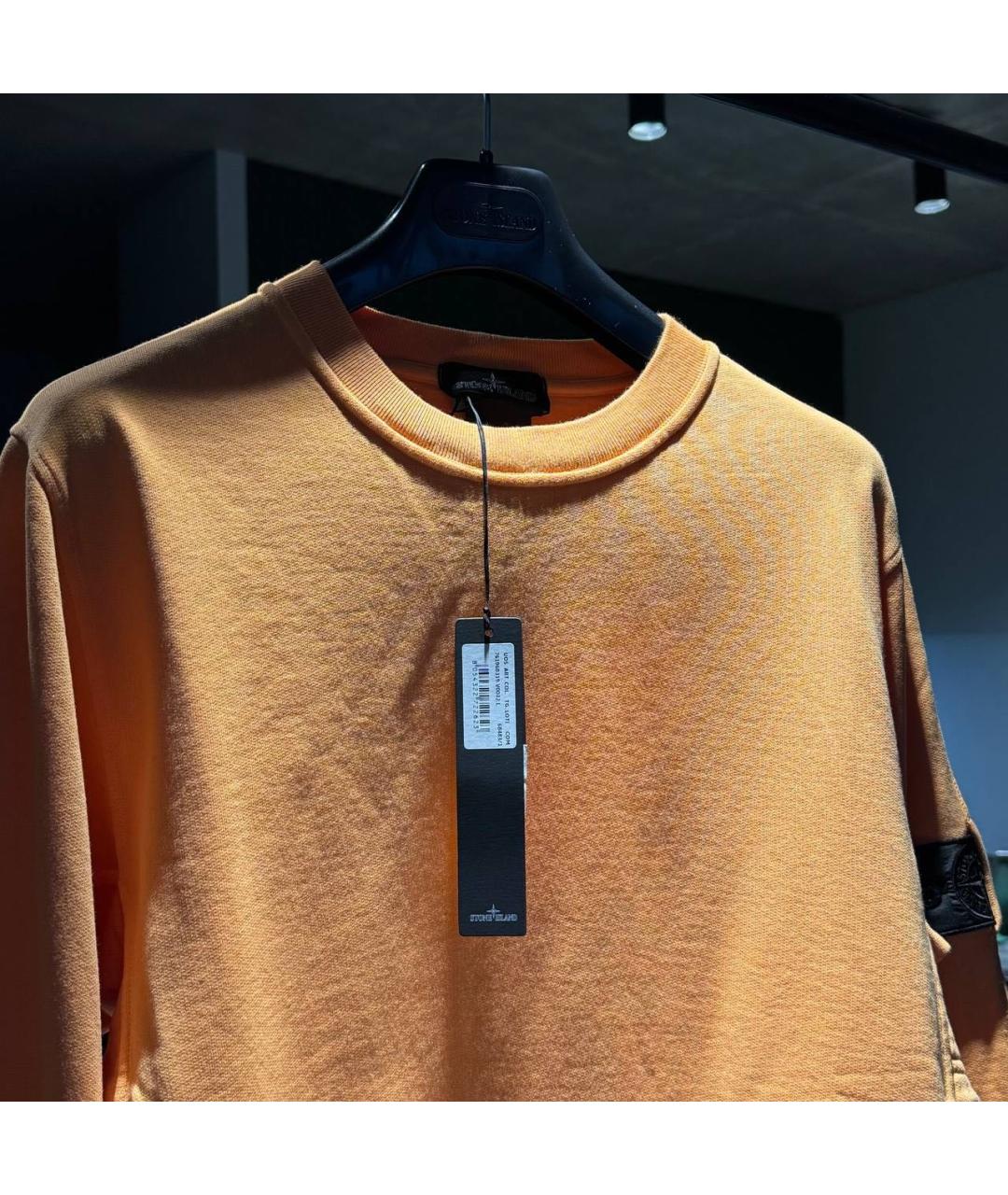 STONE ISLAND Оранжевый хлопковый джемпер / свитер, фото 4