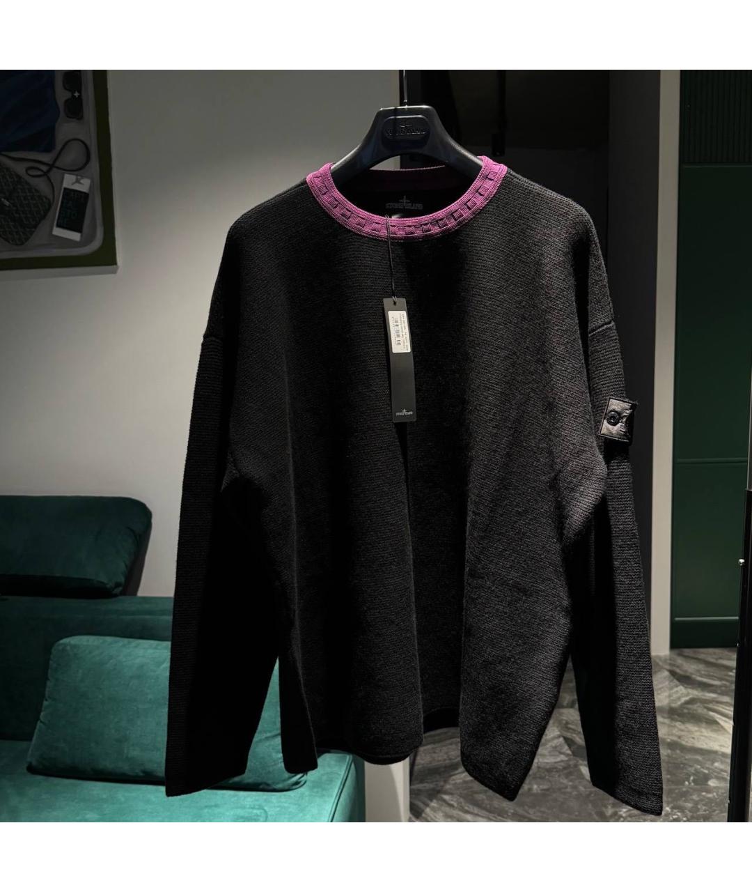 STONE ISLAND Черный шерстяной джемпер / свитер, фото 7