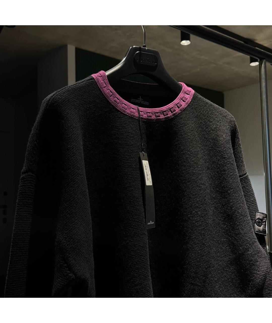 STONE ISLAND Черный шерстяной джемпер / свитер, фото 4