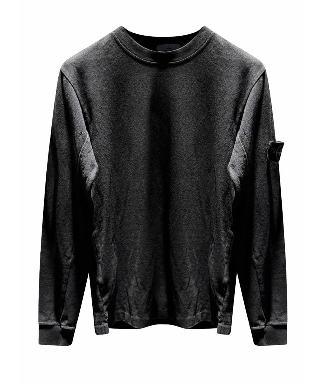 STONE ISLAND Черный хлопковый джемпер / свитер, фото 1