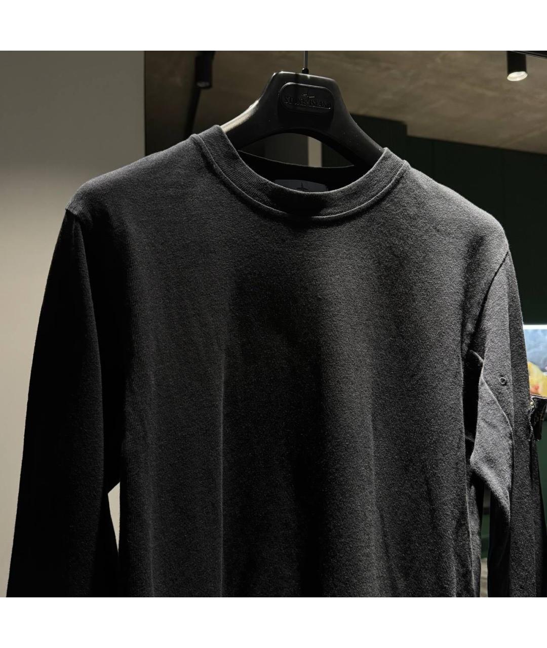 STONE ISLAND Черный хлопковый джемпер / свитер, фото 3