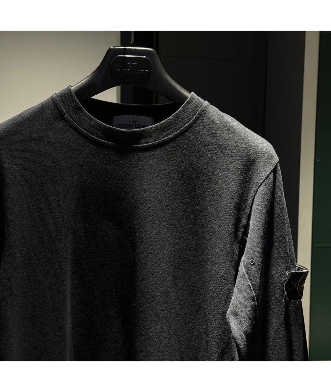 STONE ISLAND Черный хлопковый джемпер / свитер, фото 2