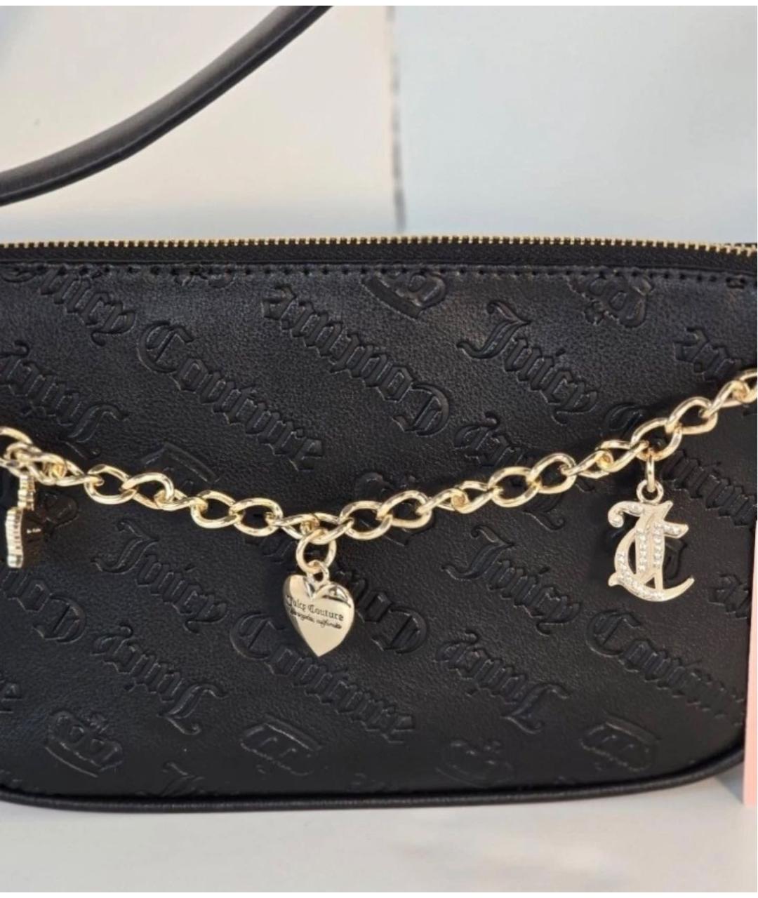 JUICY COUTURE Черная сумка через плечо из искусственной кожи, фото 3