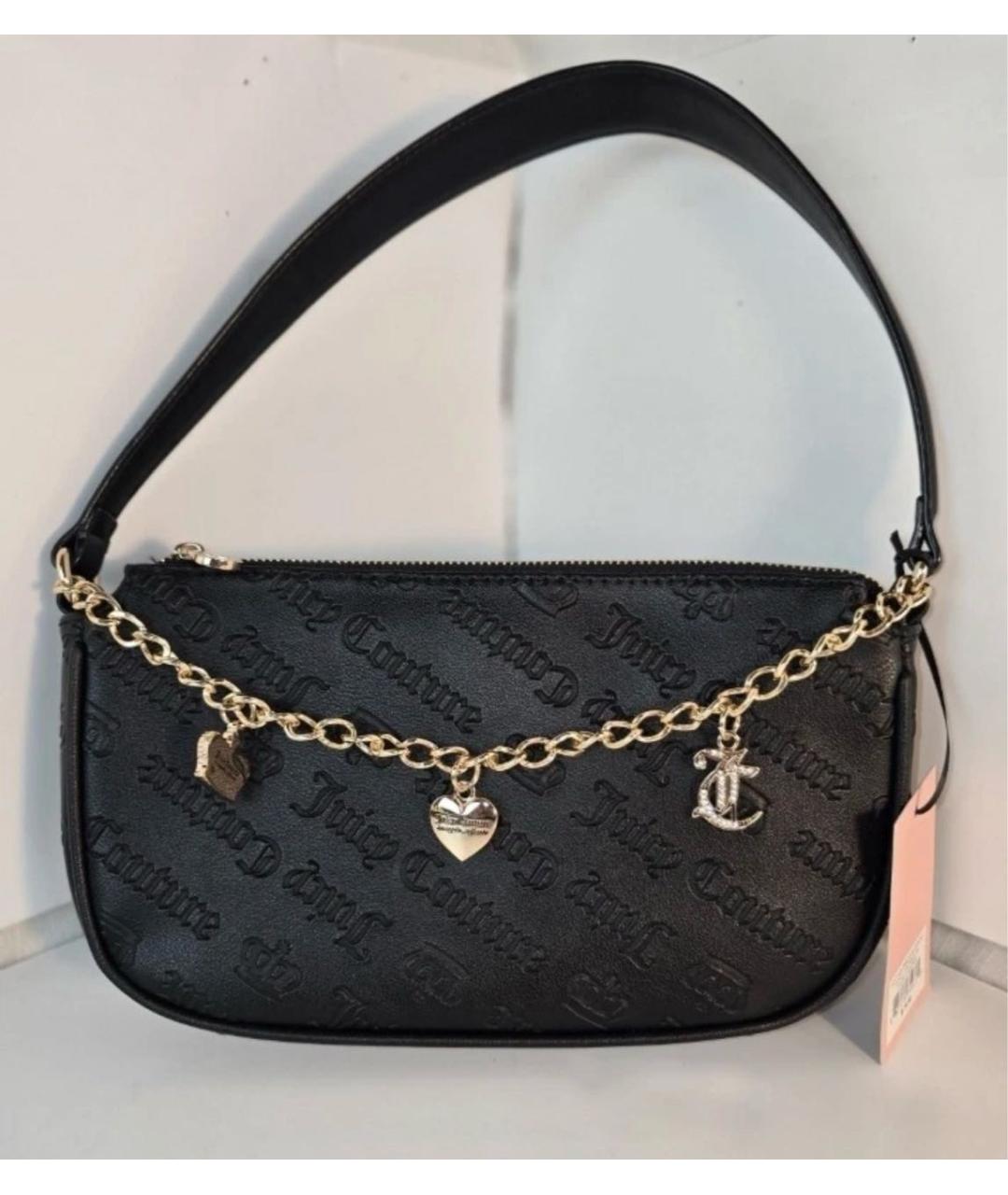 JUICY COUTURE Черная сумка через плечо из искусственной кожи, фото 5