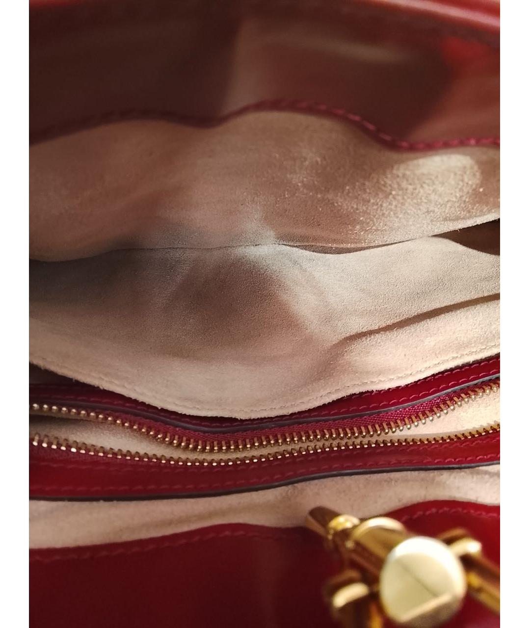 GUCCI Бордовая кожаная сумка через плечо, фото 7