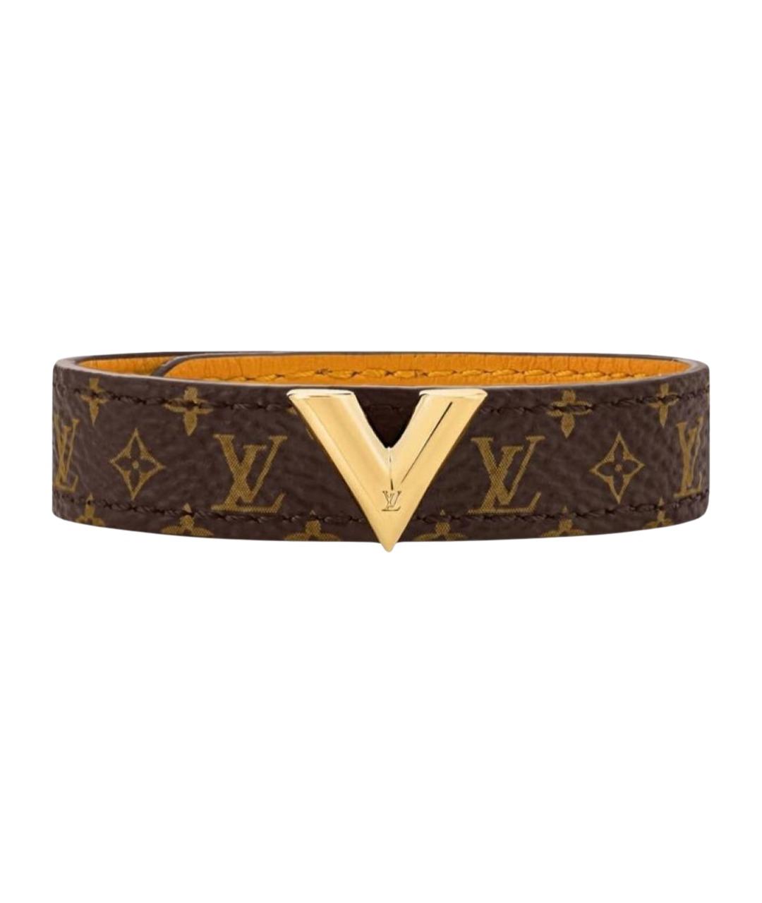 LOUIS VUITTON Коричневый кожаный браслет, фото 1