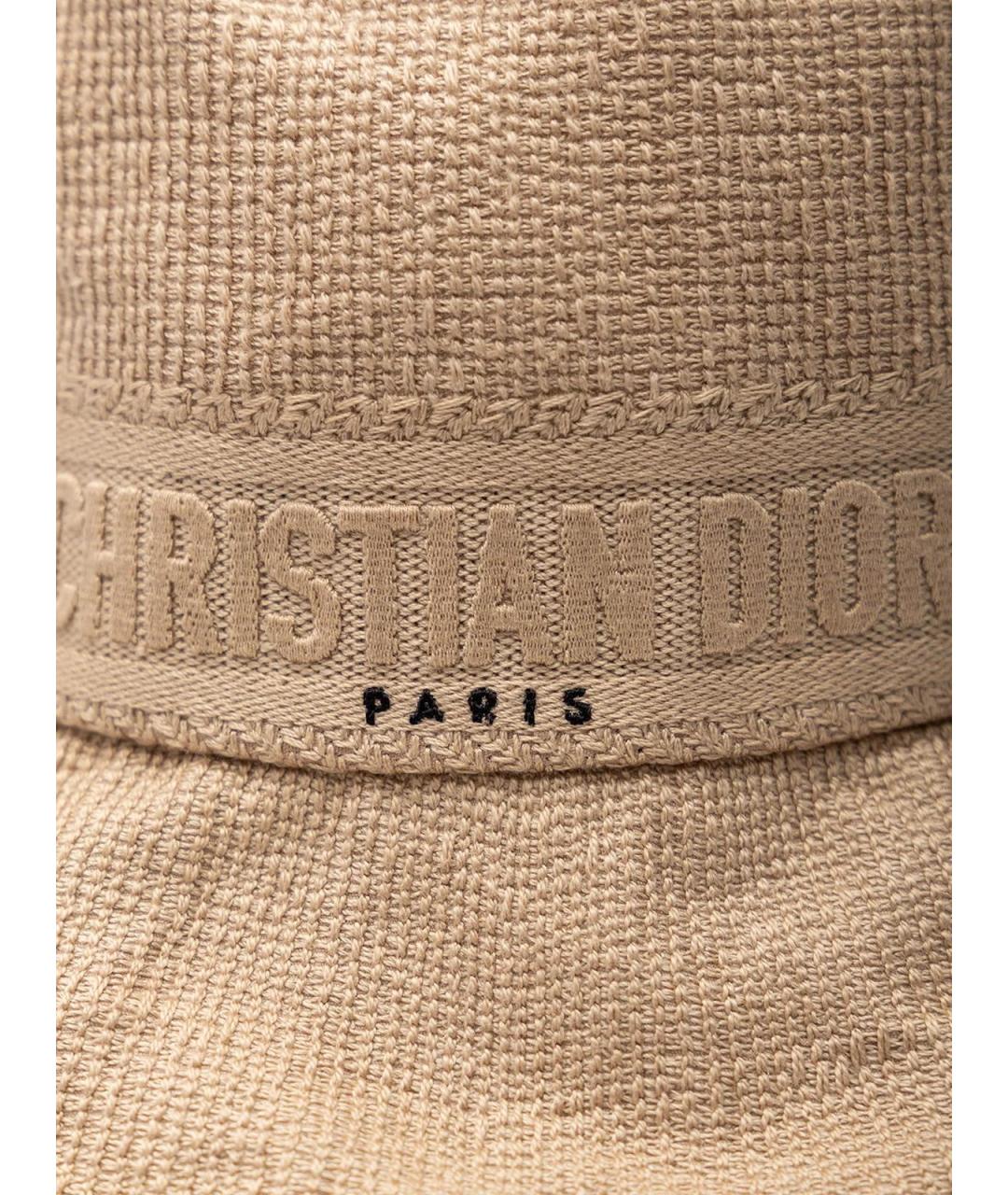 CHRISTIAN DIOR Бежевая хлопковая шляпа, фото 3