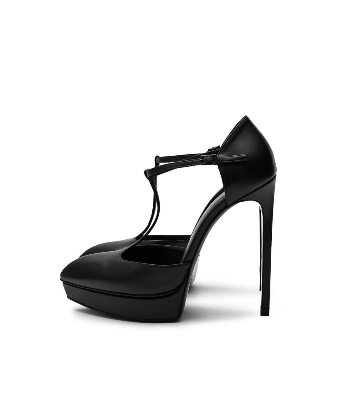 SAINT LAURENT Черные кожаные туфли, фото 5