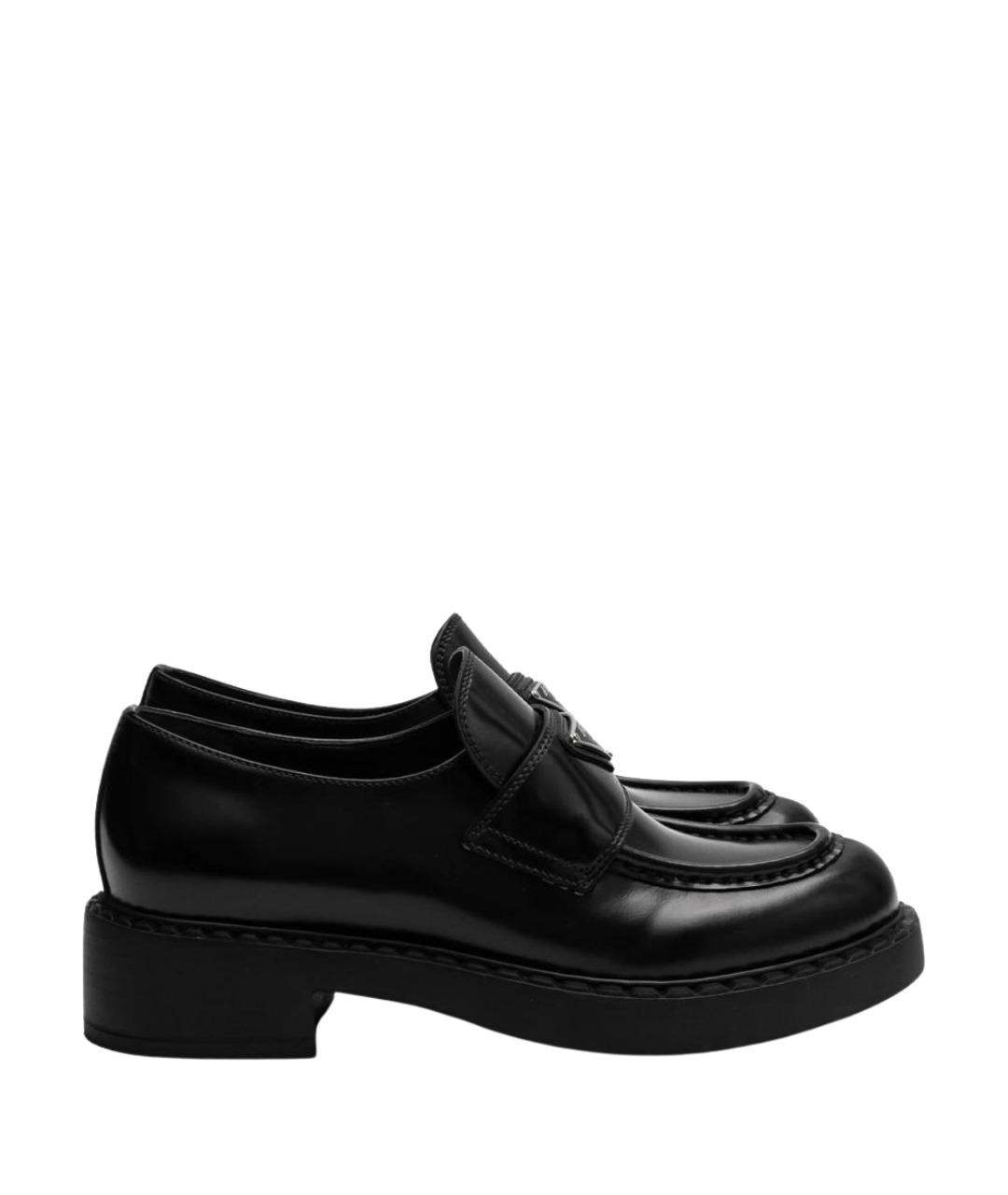 PRADA Черные кожаные лоферы, фото 1