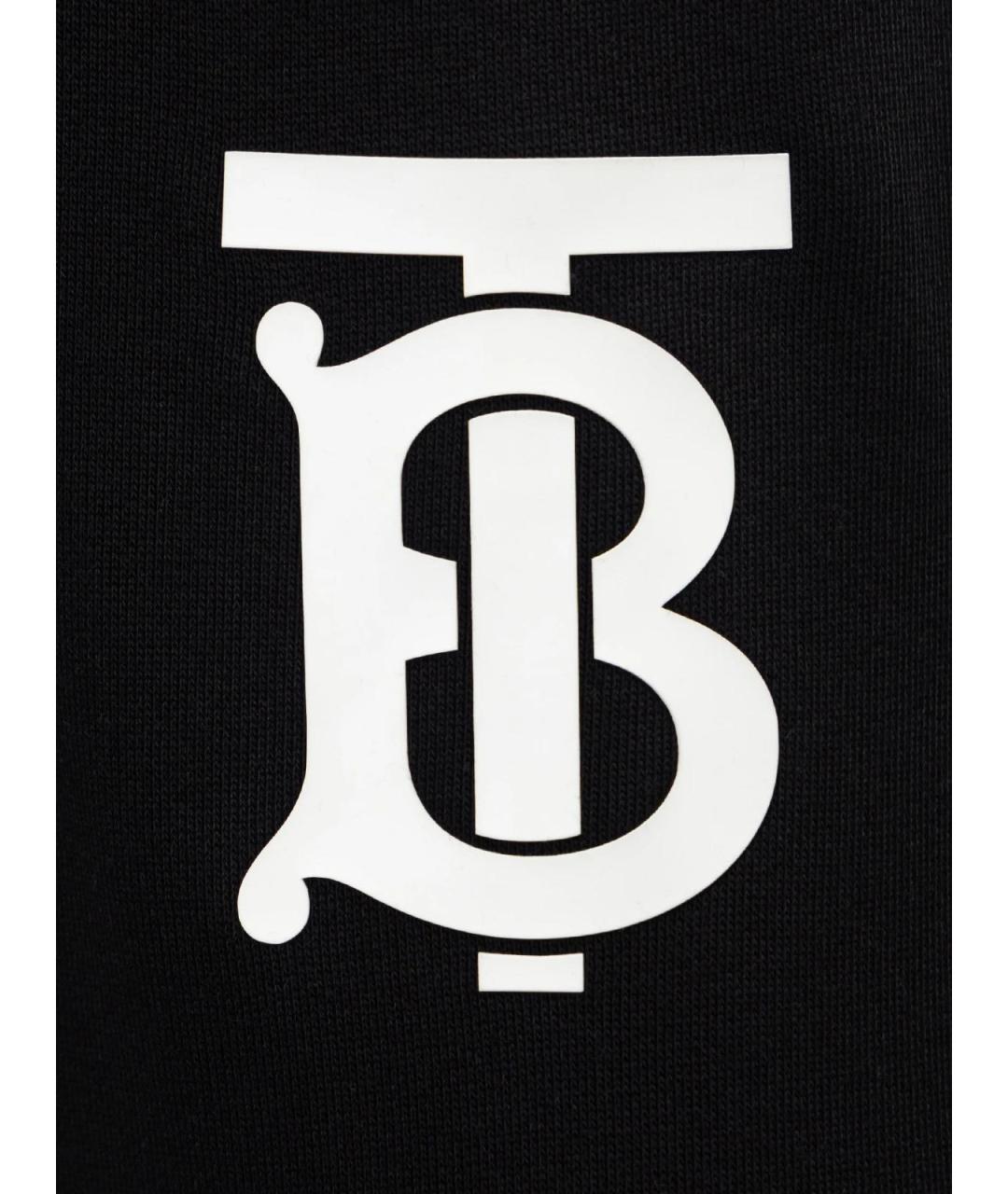 BURBERRY Черные хлопковые прямые брюки, фото 3