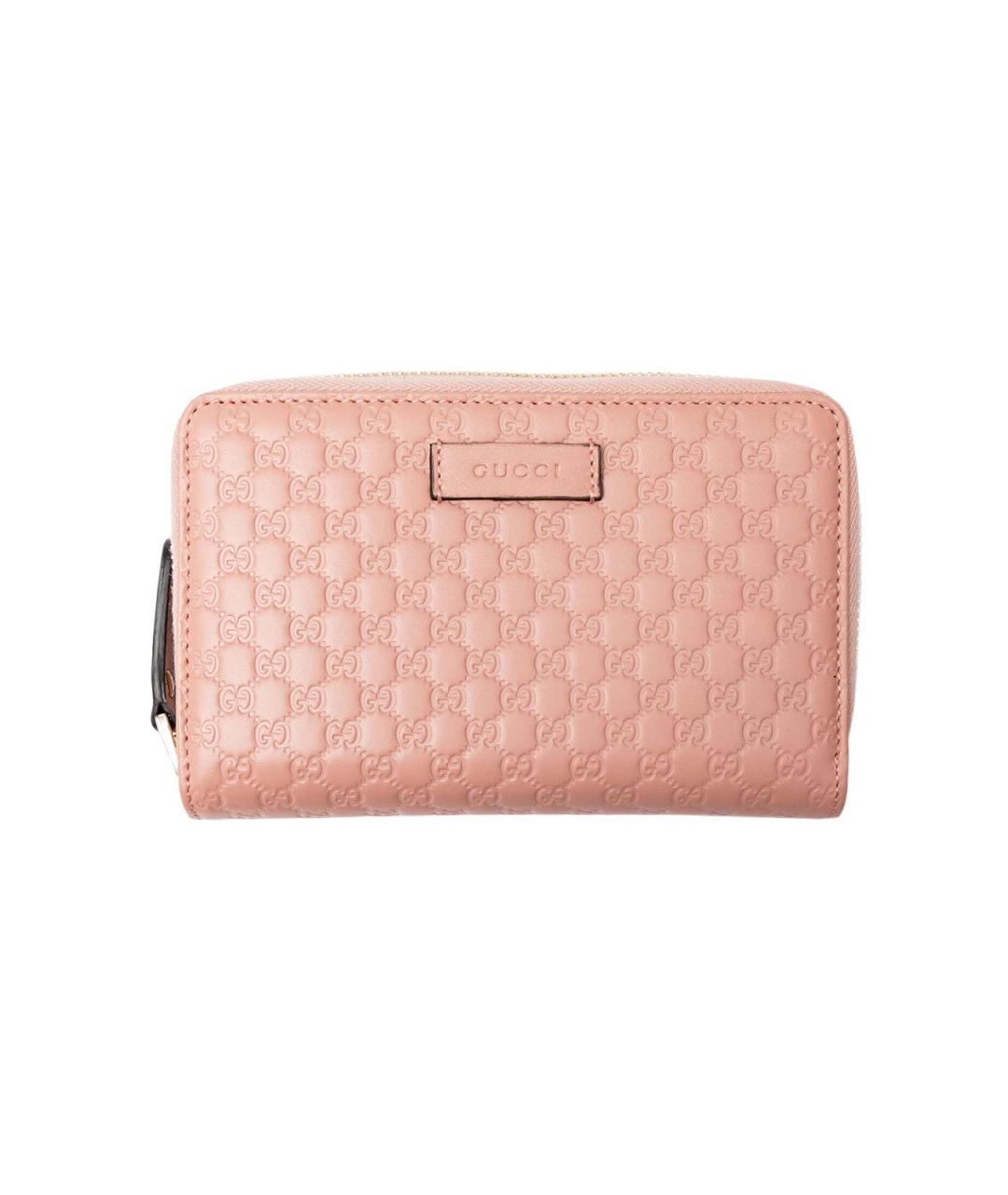 GUCCI Розовый кожаный кошелек, фото 1