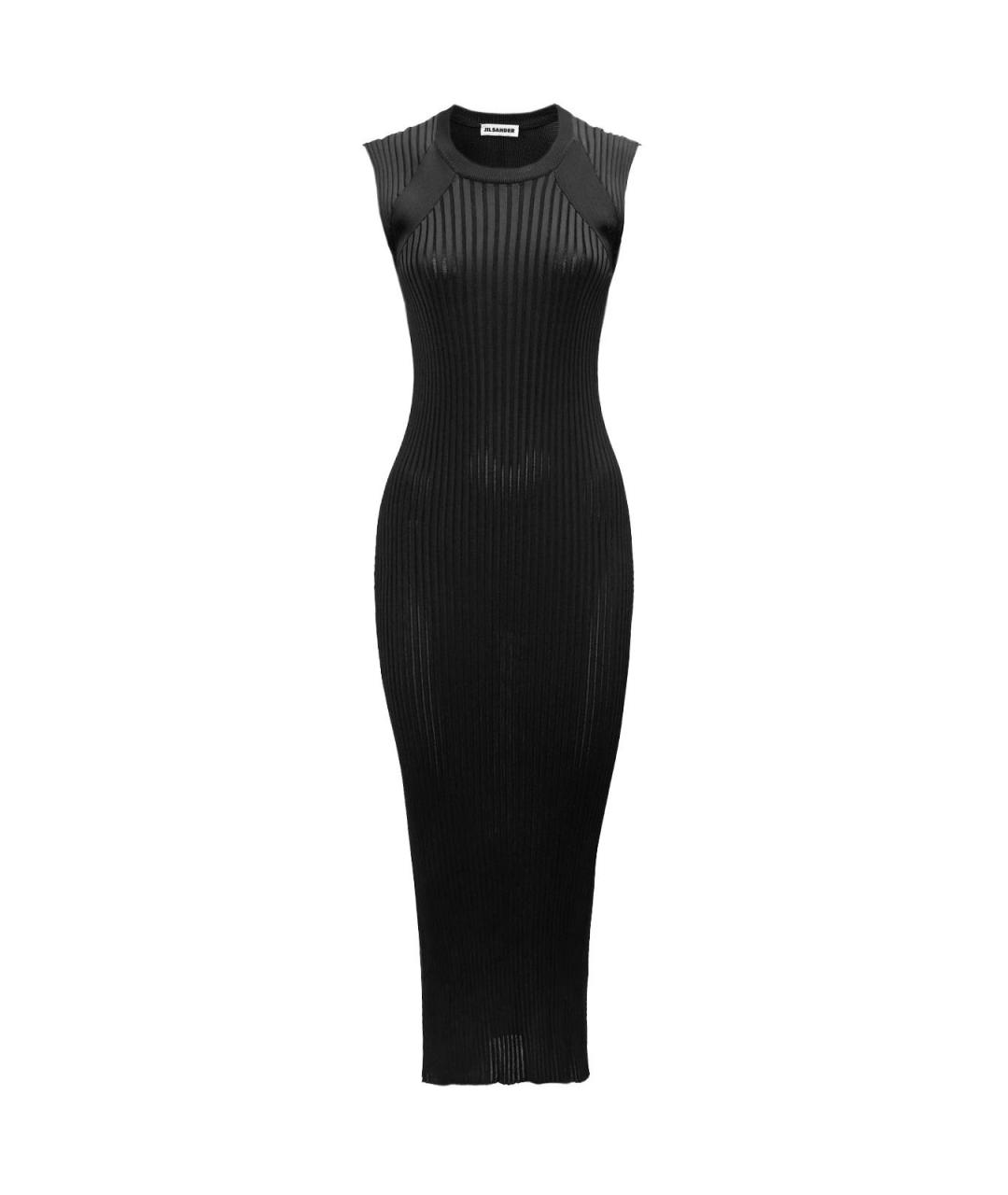 JIL SANDER Черное вискозное повседневное платье, фото 1
