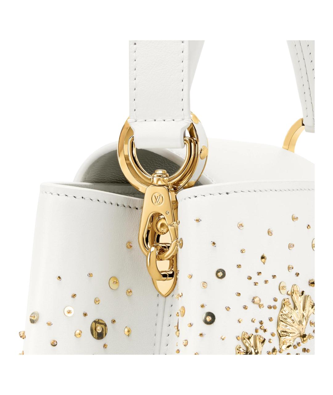 LOUIS VUITTON Белая кожаная сумка через плечо, фото 5