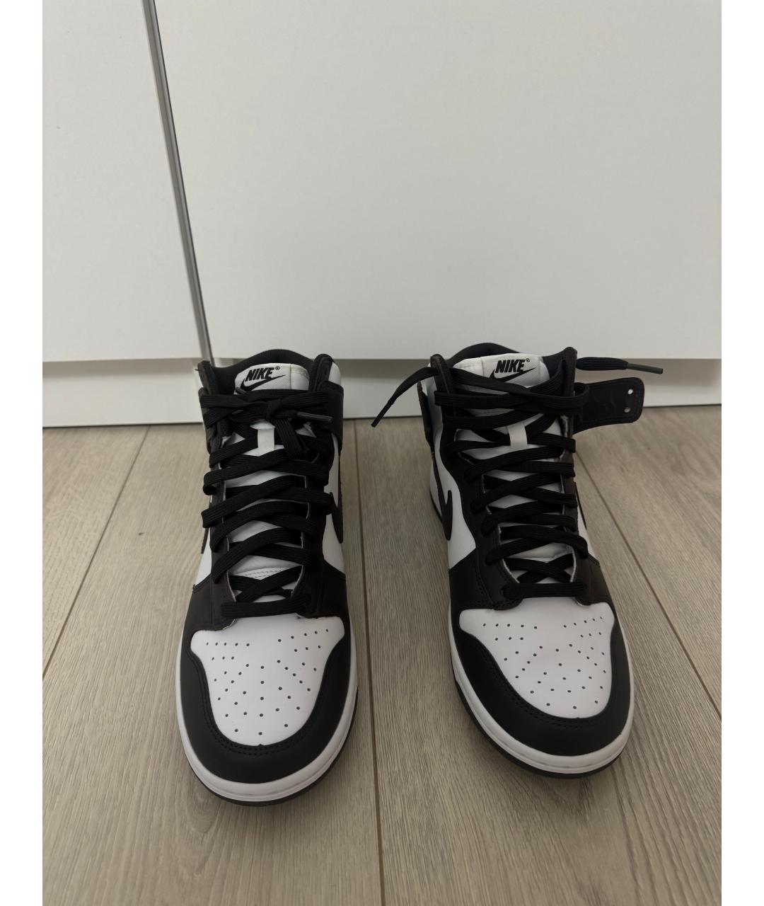 NIKE Белые кожаные высокие кроссовки / кеды, фото 5