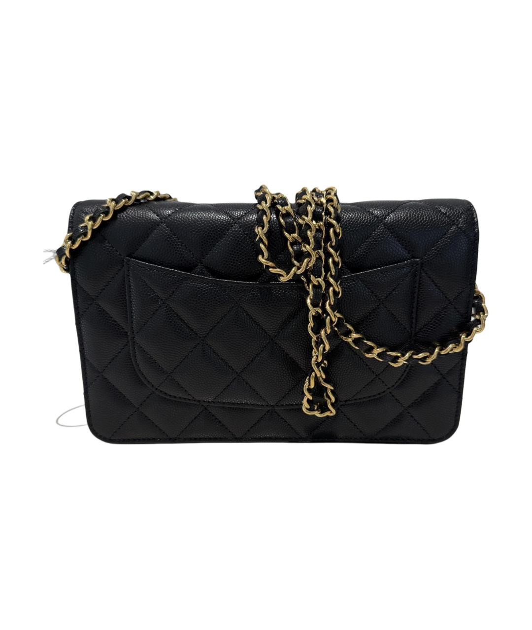 CHANEL Черный кожаный кошелек, фото 3