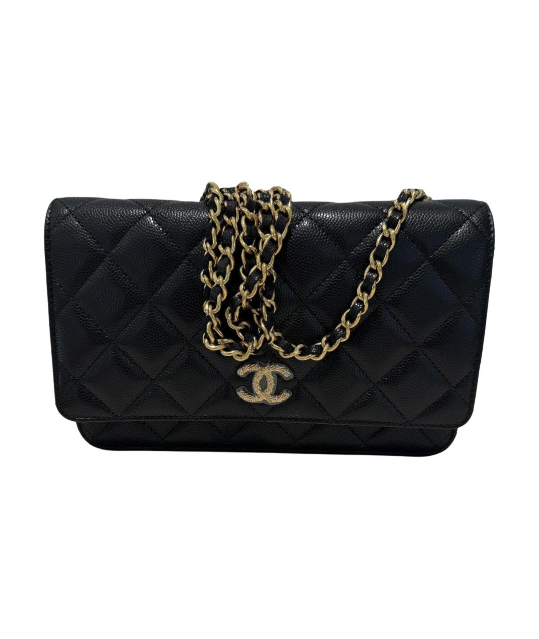 CHANEL Черный кожаный кошелек, фото 1
