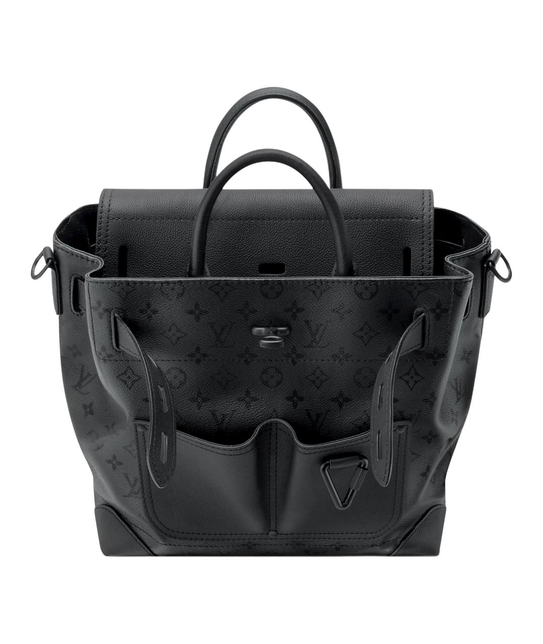 LOUIS VUITTON Черная кожаная сумка на плечо, фото 3