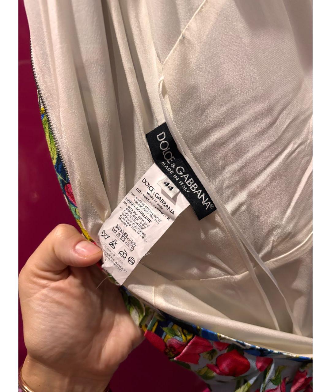 DOLCE&GABBANA Мульти вискозное повседневное платье, фото 3
