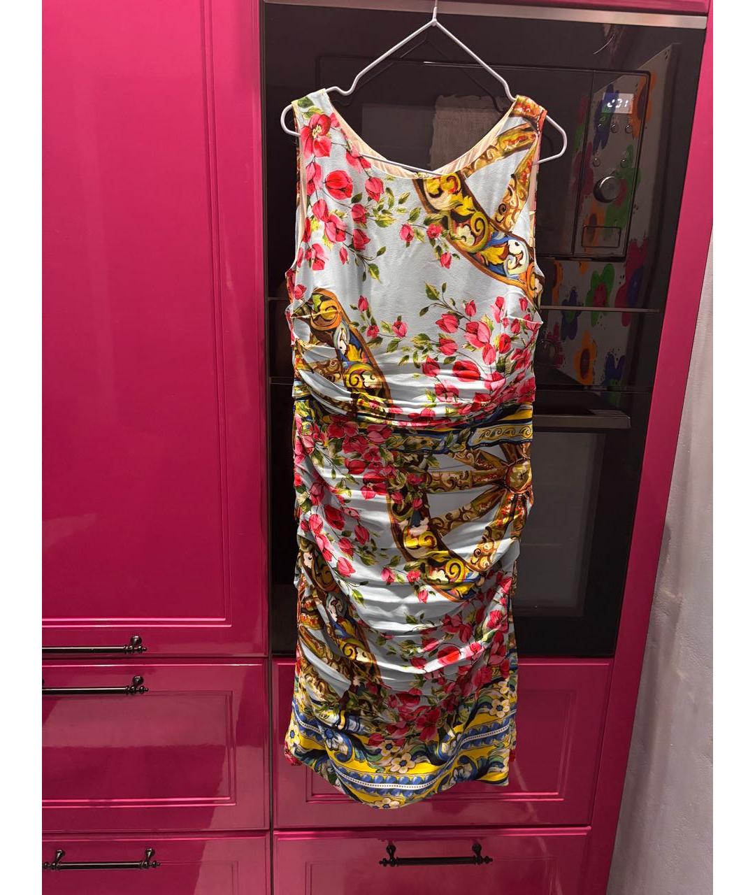 DOLCE&GABBANA Мульти вискозное повседневное платье, фото 7