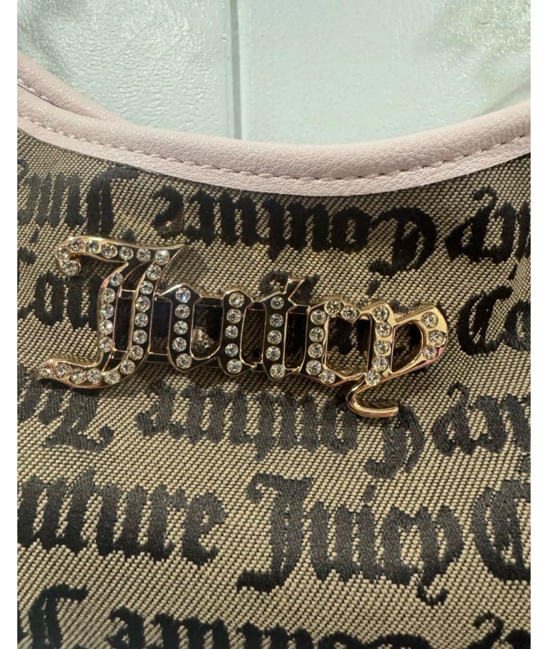 JUICY COUTURE Коричневая тканевая сумка через плечо, фото 3