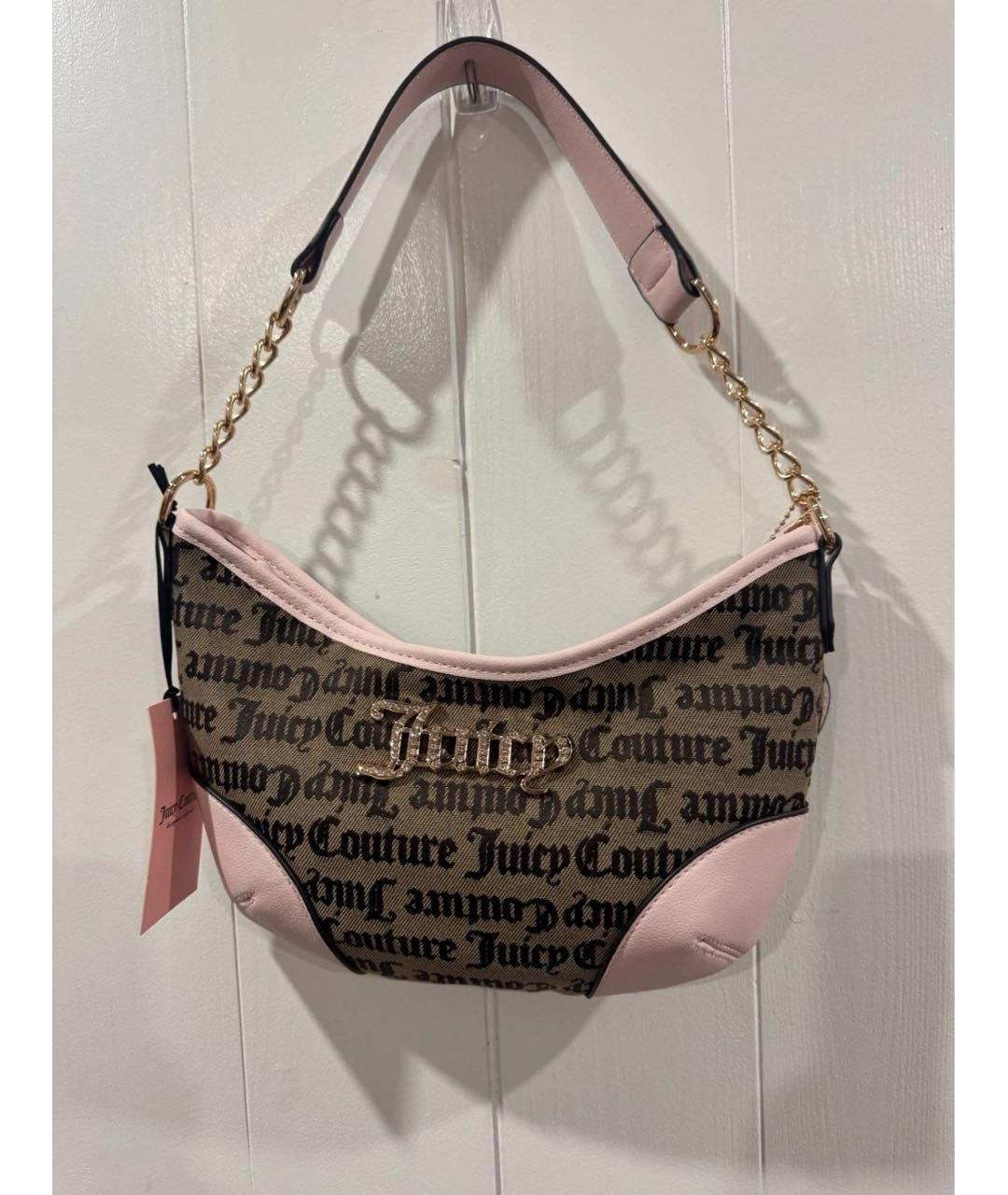 JUICY COUTURE Коричневая тканевая сумка через плечо, фото 5
