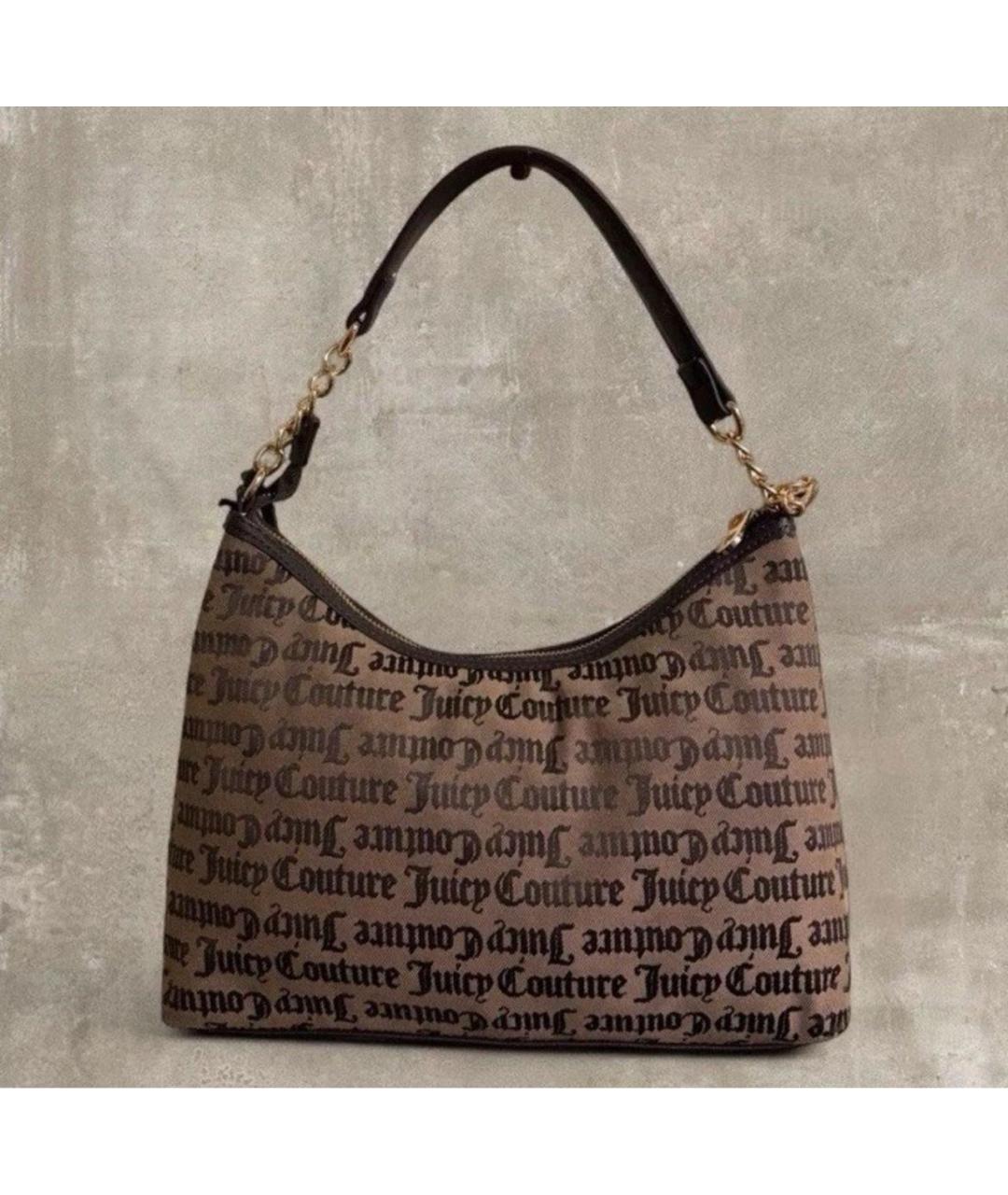 JUICY COUTURE Коричневая тканевая сумка через плечо, фото 3
