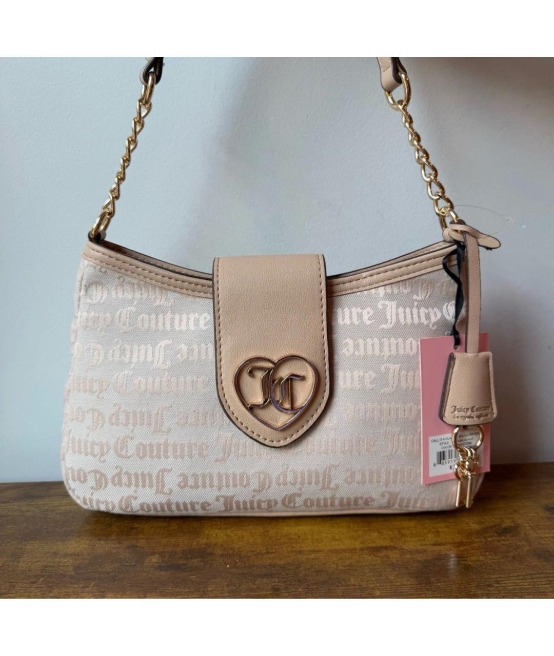 JUICY COUTURE Бежевая тканевая сумка через плечо, фото 5
