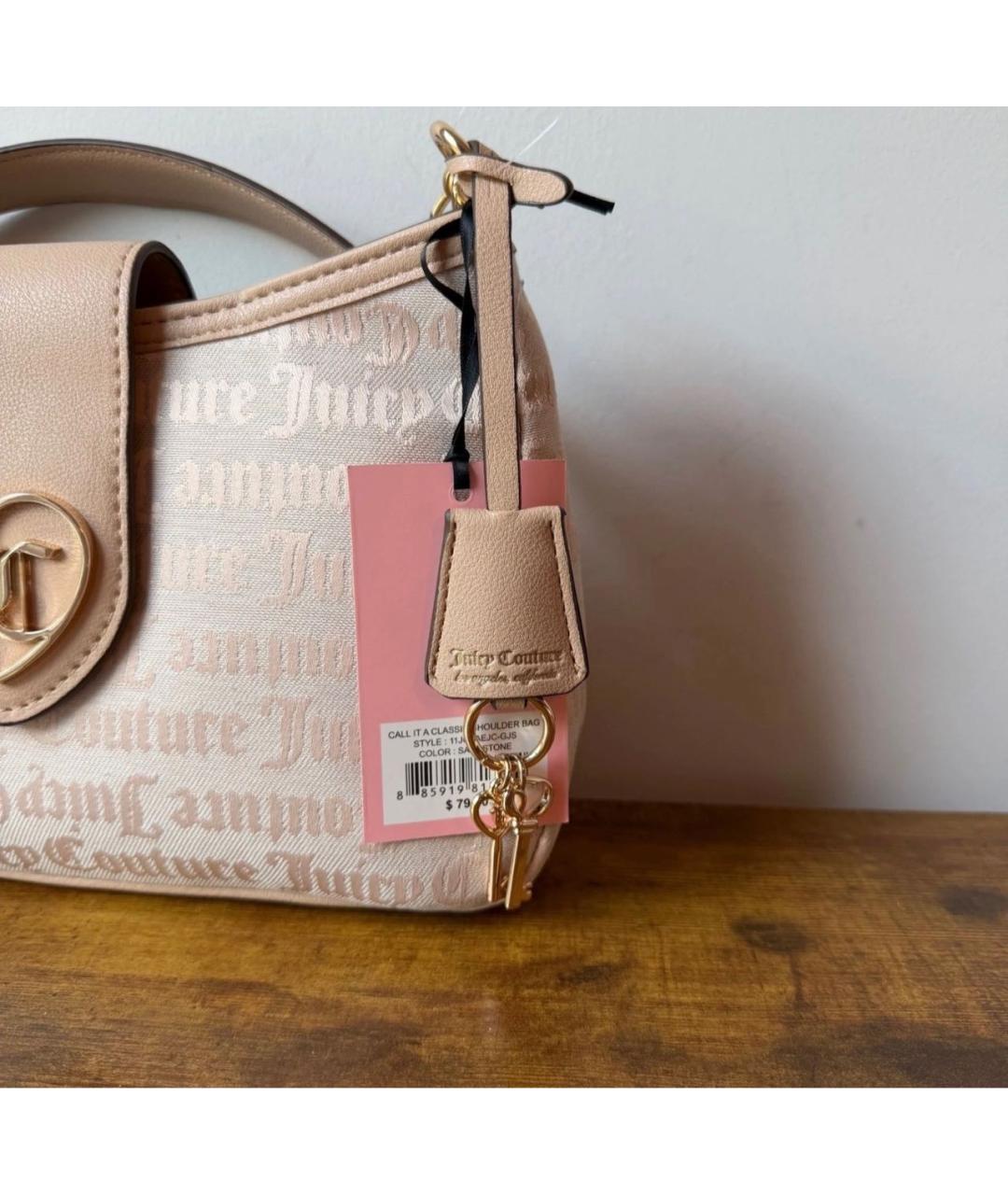 JUICY COUTURE Бежевая тканевая сумка через плечо, фото 2