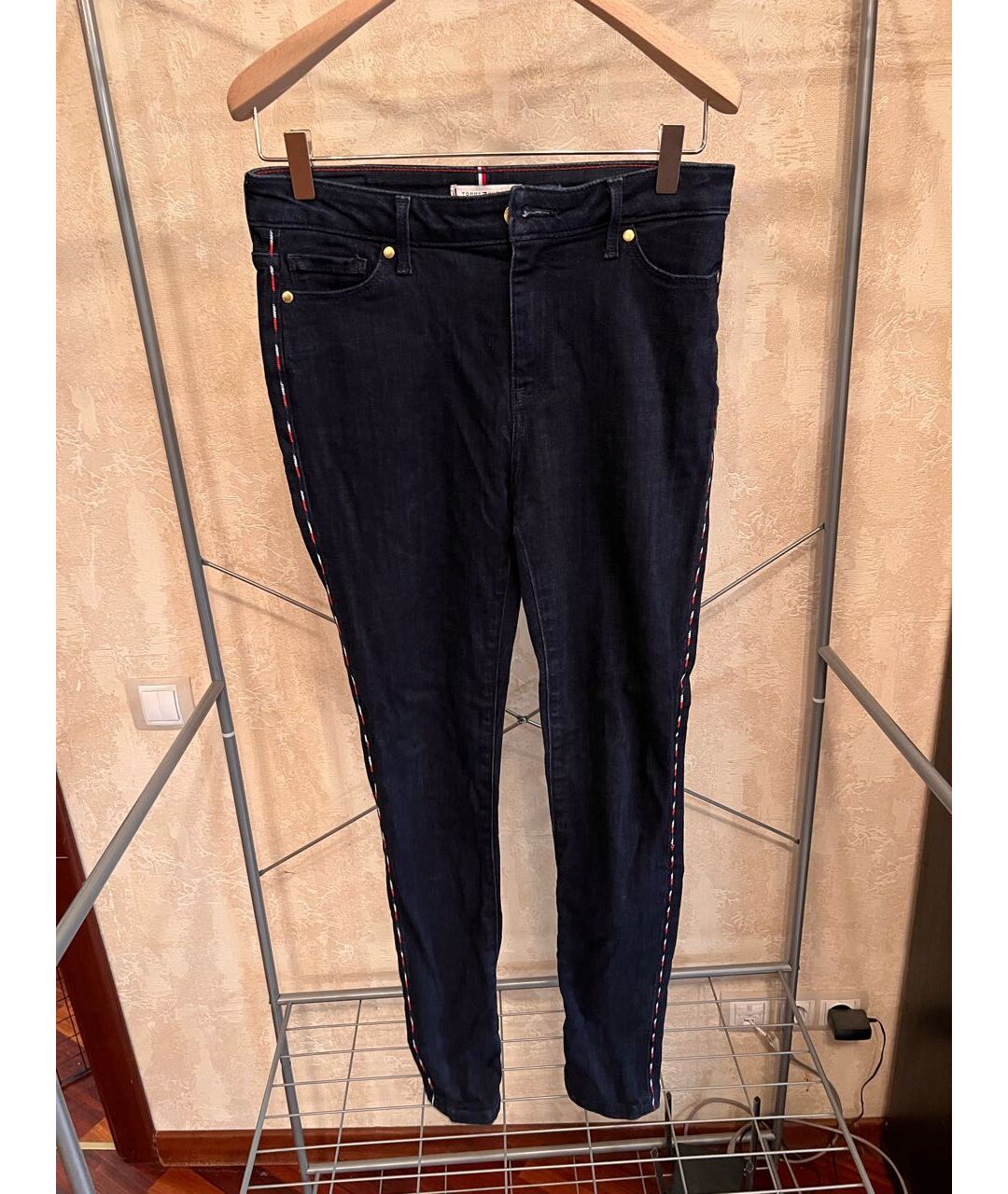 HILFIGER COLLECTION Темно-синие хлопко-лиоцелловые джинсы слим, фото 8