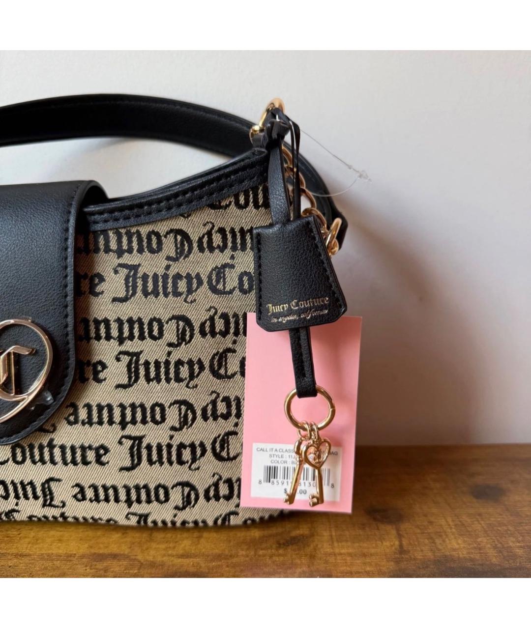 JUICY COUTURE Бежевая тканевая сумка через плечо, фото 2