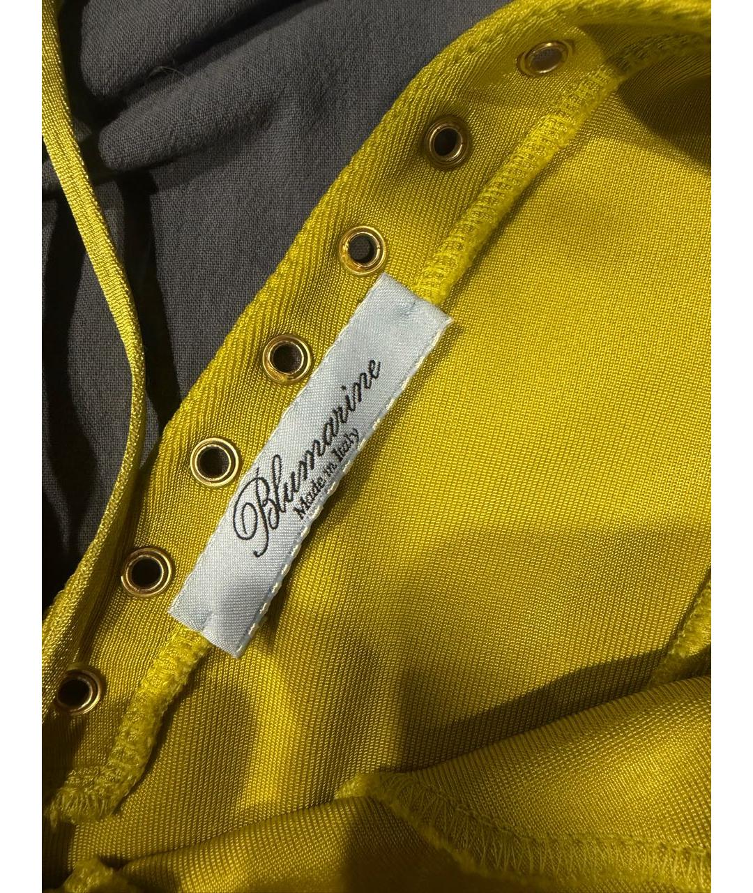 BLUMARINE Желтое полиэстеровое коктейльное платье, фото 3