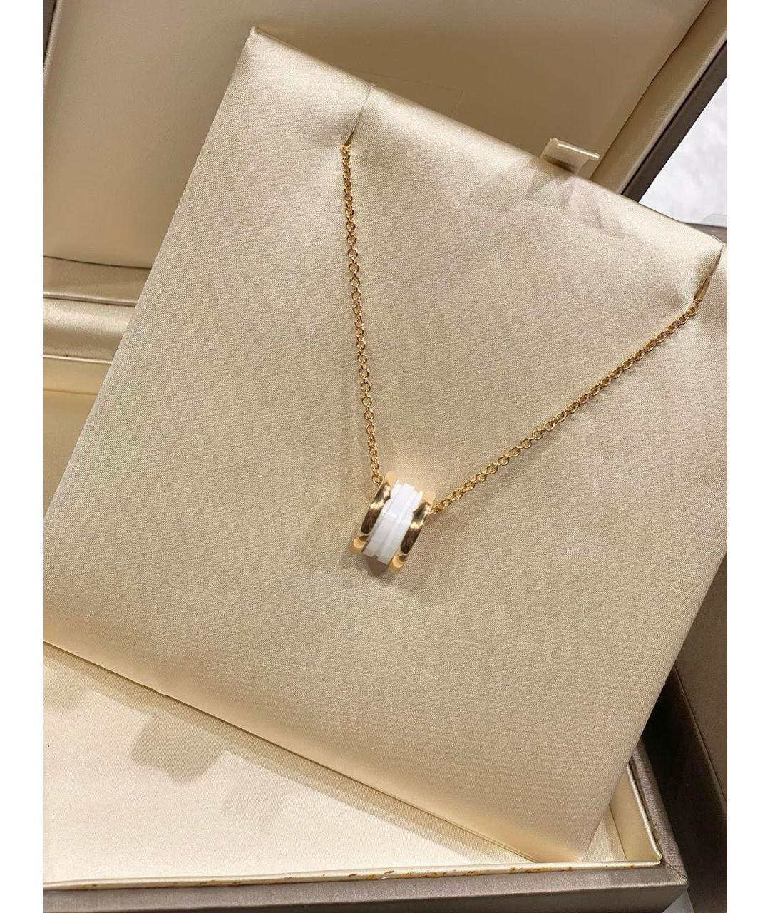 BVLGARI Белая подвеска из розового золота, фото 7