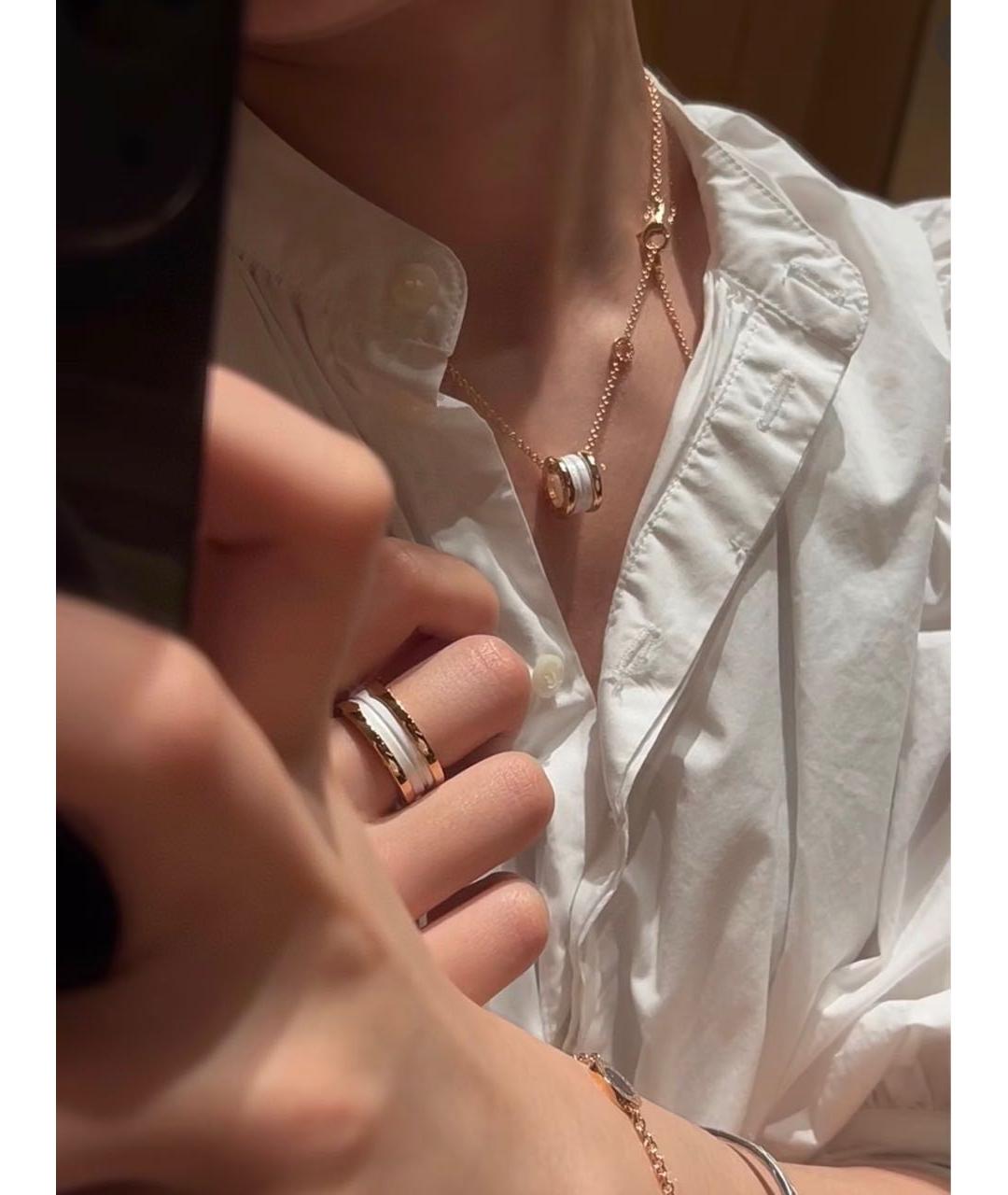 BVLGARI Белая подвеска из розового золота, фото 6