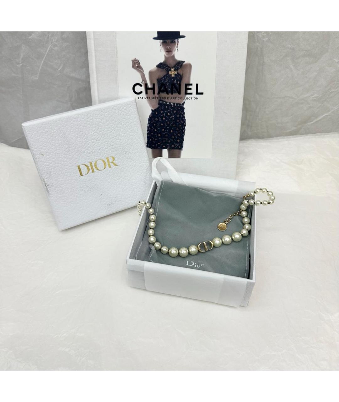 CHRISTIAN DIOR Бежевое колье, фото 5