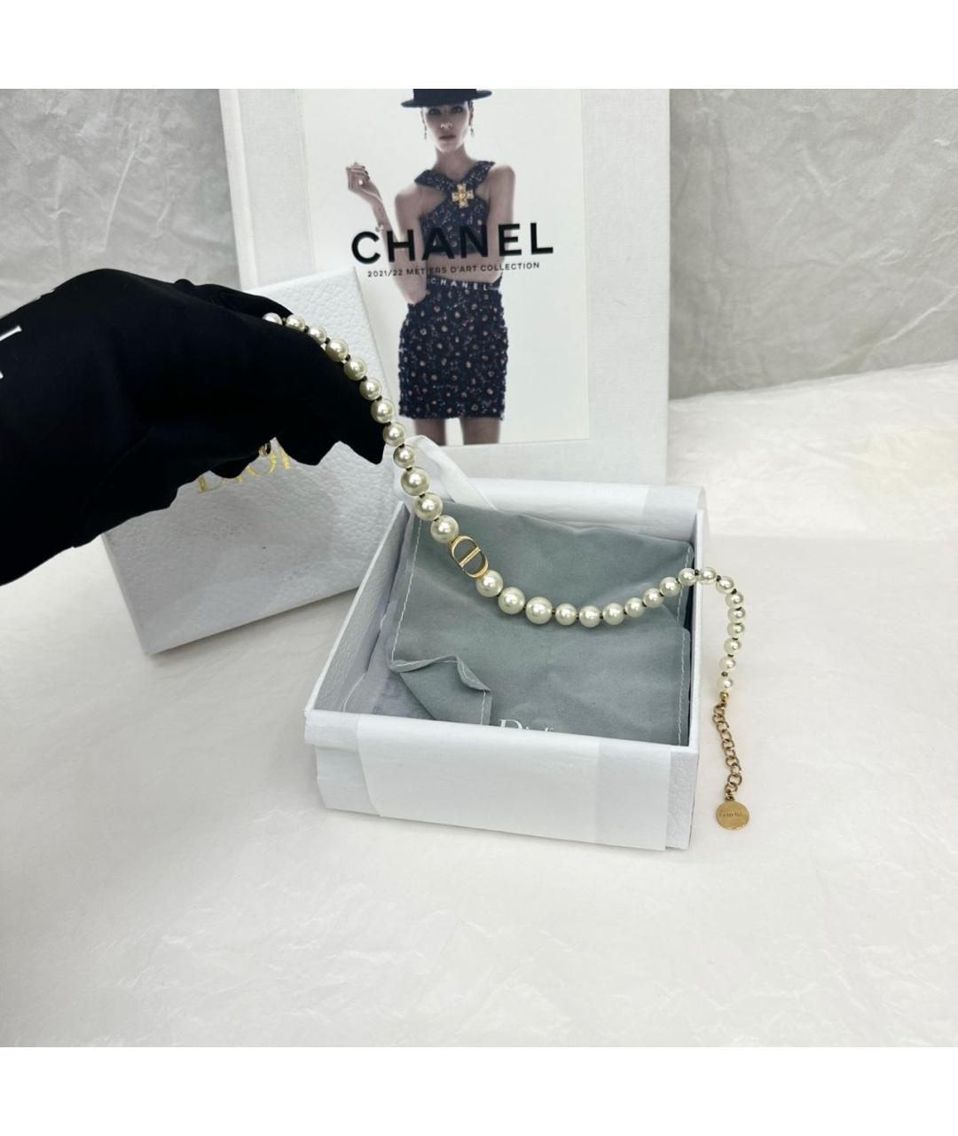 CHRISTIAN DIOR Бежевое колье, фото 2
