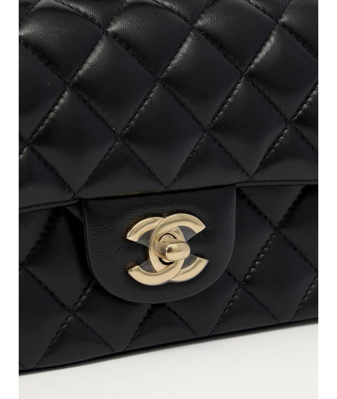 CHANEL Черная кожаная сумка через плечо, фото 6