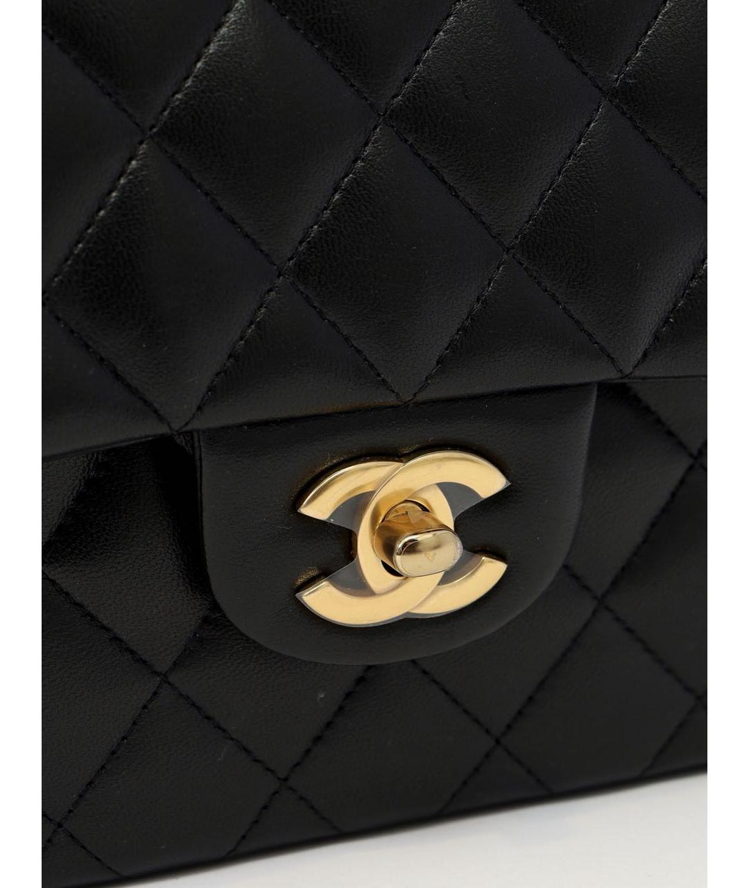 CHANEL Черная кожаная сумка через плечо, фото 6
