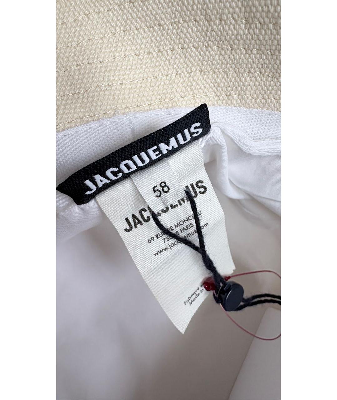 JACQUEMUS Белая хлопковая панама, фото 3