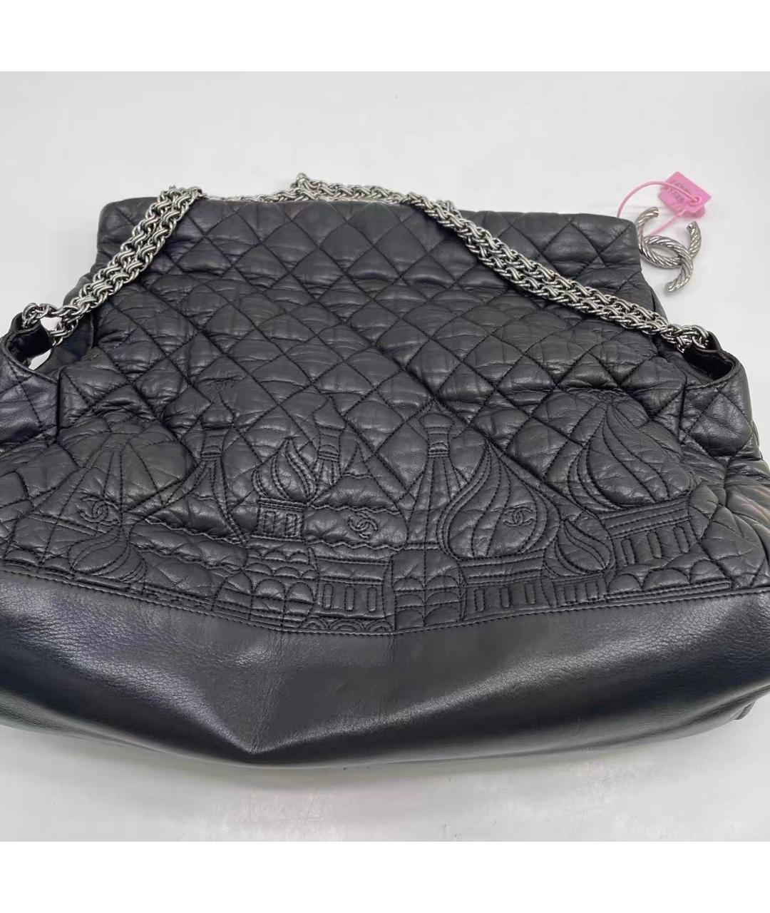 CHANEL Черная кожаная сумка тоут, фото 6