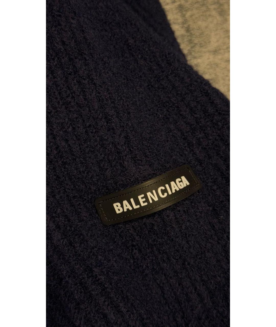 BALENCIAGA Темно-синий шерстяной джемпер / свитер, фото 8