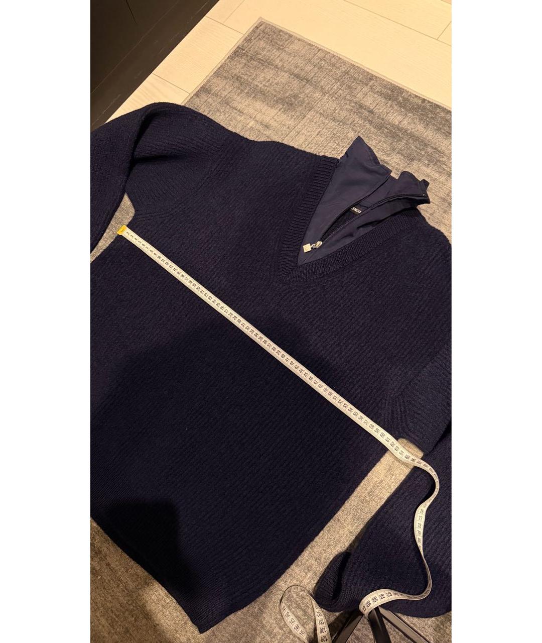 BALENCIAGA Темно-синий шерстяной джемпер / свитер, фото 3