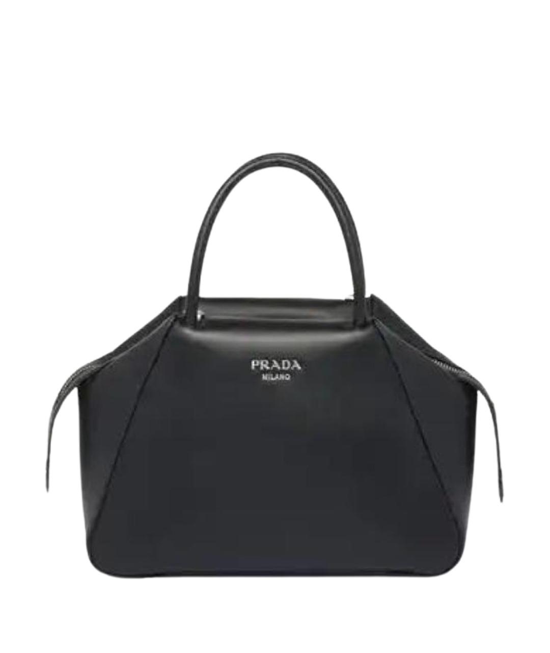 PRADA Черная кожаная сумка с короткими ручками, фото 1