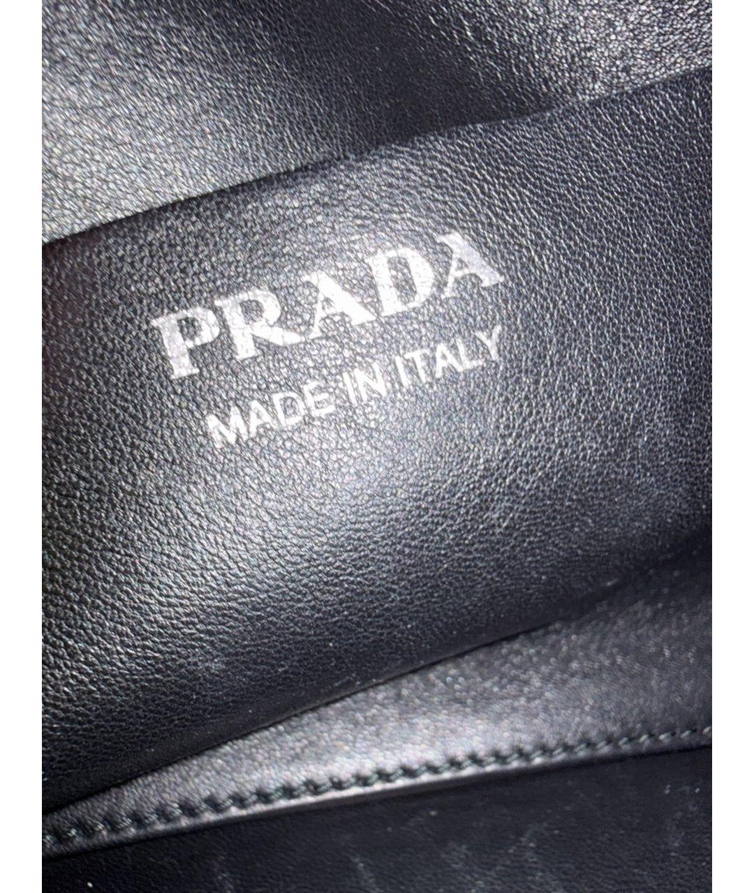 PRADA Черная кожаная сумка с короткими ручками, фото 7