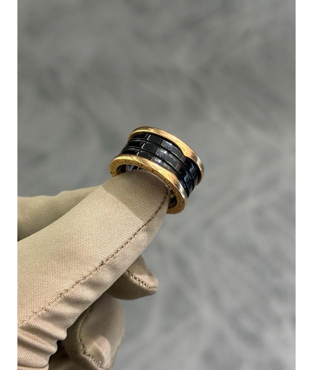 BVLGARI Черное кольцо из розового золота, фото 6